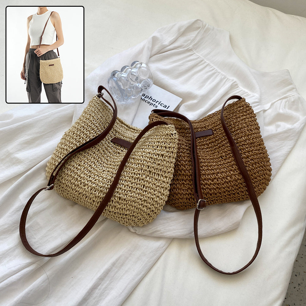 Straw Tote Bag for Vacation & Beach Days