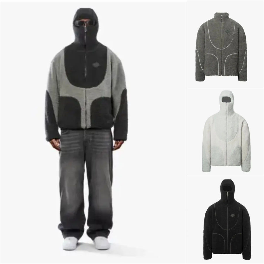 Men's Lamb Wool-Style Hooded Zip Coat