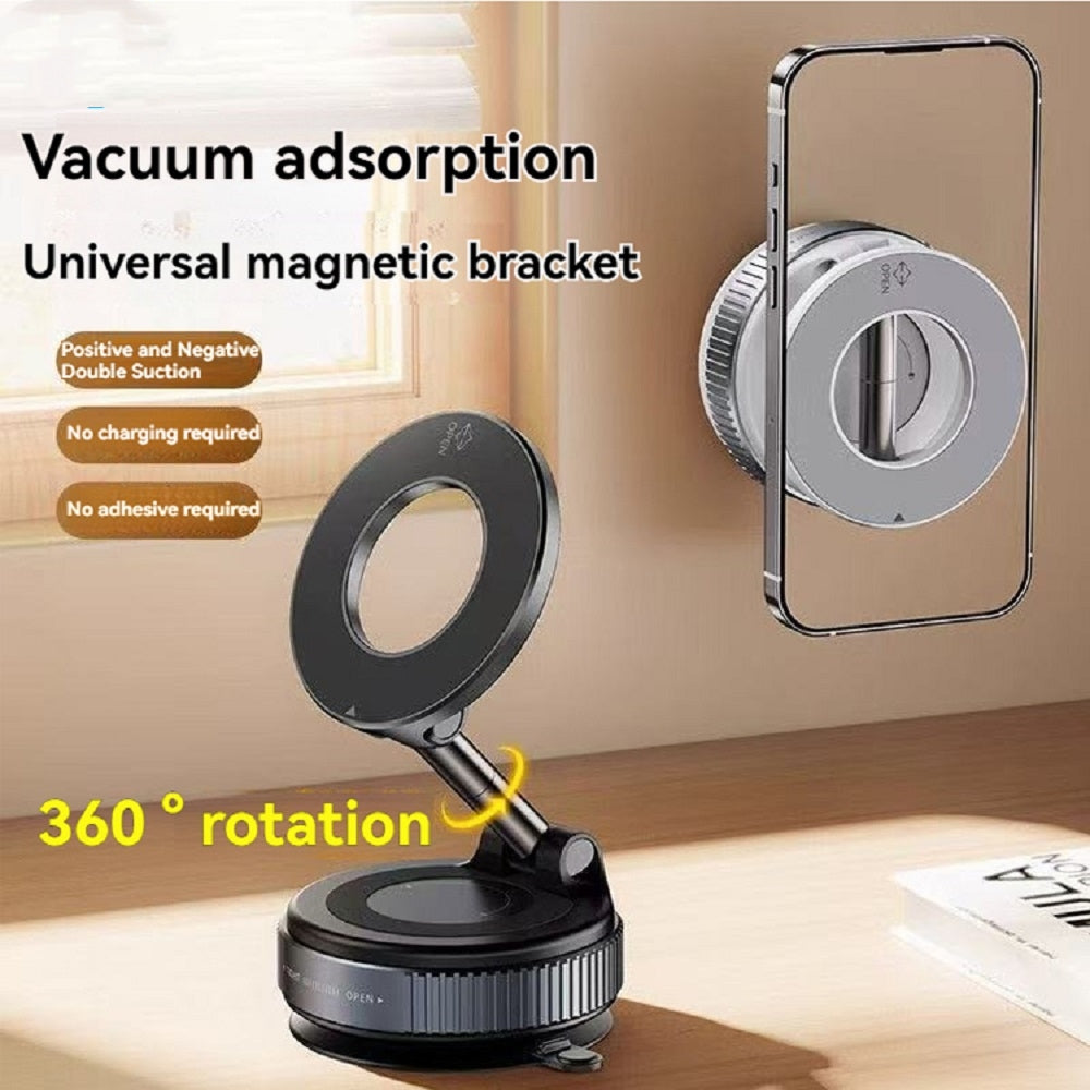 Magnetic Car Phone Holder with Vacuum Suction Mount