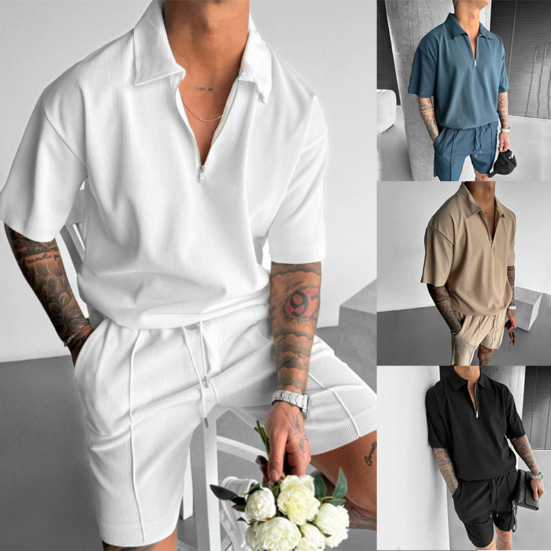 Men's Zip-Up Summer Suit Set