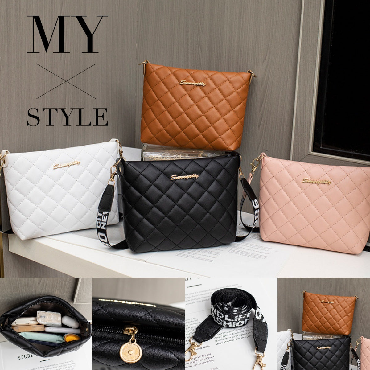 Embroidered Crossbody Chain Bag
